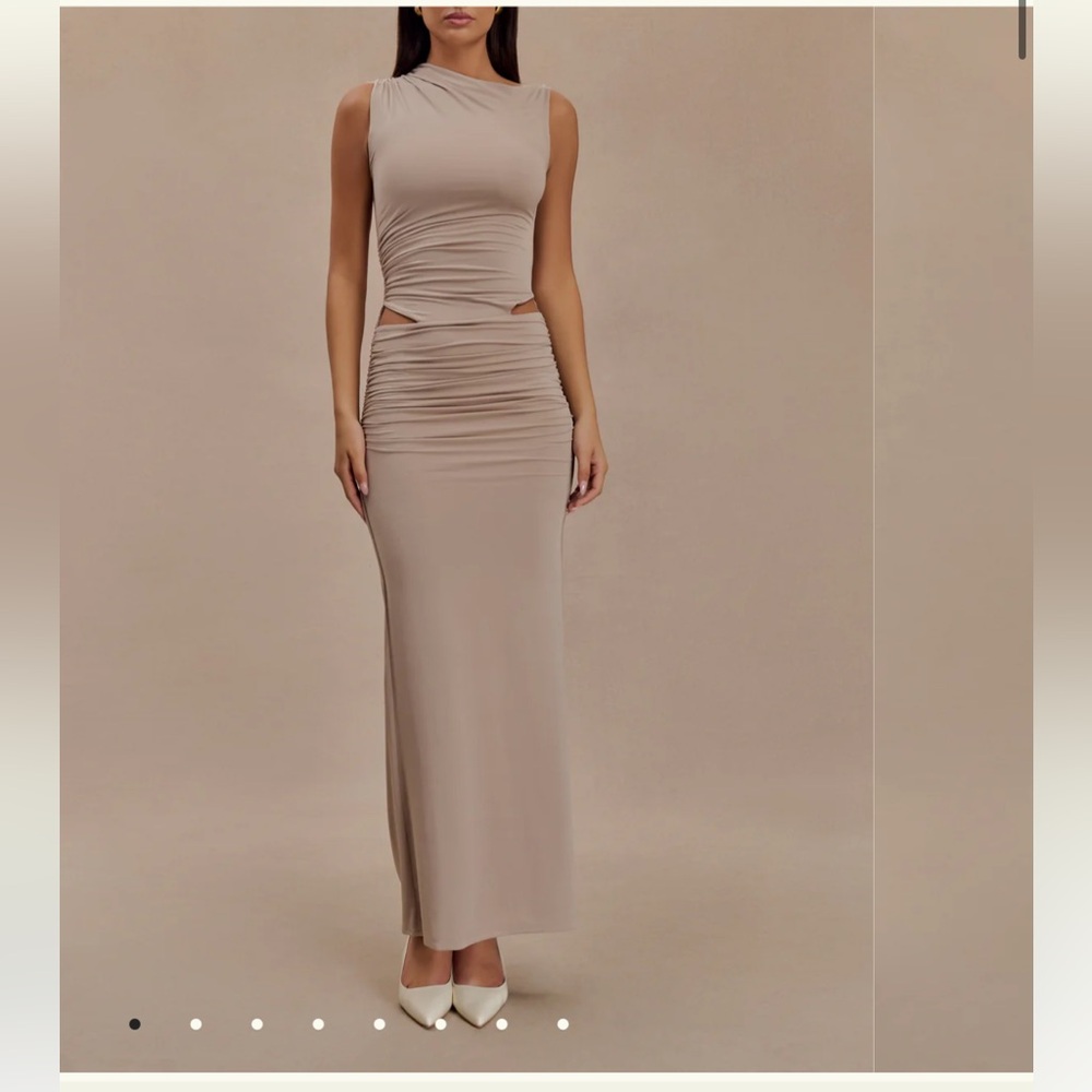 Kaia Slinky Cut Out Maxi Dress - Taupe
